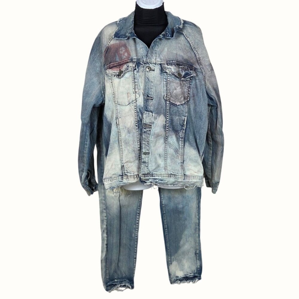 Jordan Craig Legacy Edition Denim Jacket & Aaron Jeans Rip & Repair Streetwear X